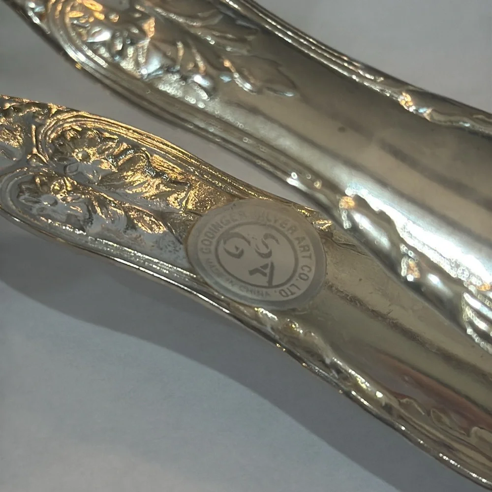 VINTAGE‎ GODINGER REPRODUCTION  BY TIFFANY Silverplated Tongs Vintage 80s